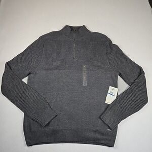 Calvin Klein Men's Cotton Blend Quarter Zip Thick Knit Pullover Sweater‎ SIZE XL